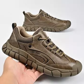 Мужские повседневные кожаные туфли со шнуровкой 39 чёрный