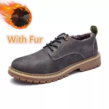 Мужские повседневные кожаные туфли в британском стиле, деловые оксфорды, весна, осень, зима, плюшевые, теплые, мужские туфли на платформе 37