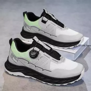 Мужские повседневные кроссовки 2024 года, осень, новые мужские роскошные модные кроссовки с пряжкой-крутилкой, нескользящие, дышащие, повседневная обувь для спорта на открытом воздухе 39