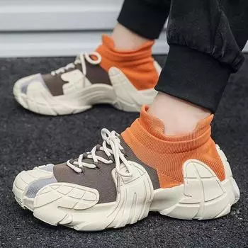 Мужские повседневные кроссовки 2025 года, новые трендовые дышащие кроссовки в стиле пэчворк на платформе, удобные кроссовки для ходьбы и бега, кроссовки на шнуровке 39