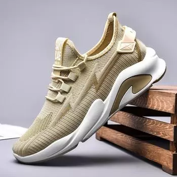 Мужские повседневные кроссовки Air Mesh, дышащие кроссовки для бега, уличная мода, мужские кроссовки, мужская тренировочная обувь для фитнеса H286 39 бежевый