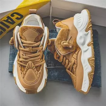 Мужские повседневные кроссовки Four Seasons на толстой подошве в корейском стиле — стильная уличная спортивная обувь 39 белый/чёрный