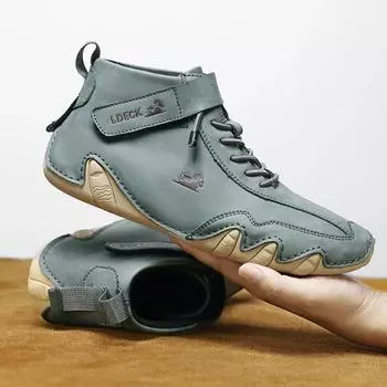 Мужские повседневные кроссовки из кожи, бесплатная доставка, спортивная обувь класса люкс, ботильоны на шнуровке, водонепроницаемые зимние мотоциклетные ботинки 38 коричневый