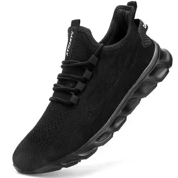 Мужские повседневные кроссовки, классические универсальные эластичные дышащие кроссовки для фитнеса 39 чёрный