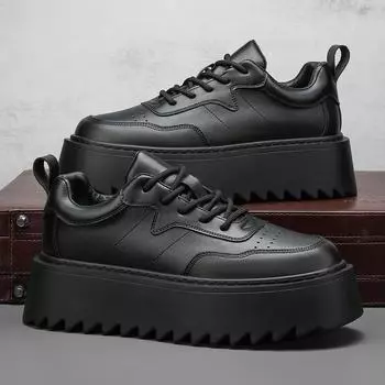 Мужские повседневные кроссовки на платформе, кеды для скейтборда, вулканизированная обувь, обувь для бега, тенниса, спортивная обувь, на шнуровке, высокого качества, уличные кроссовки 39 чёрный