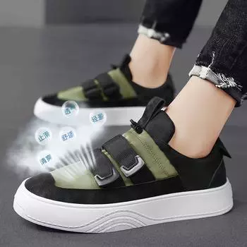 Мужские повседневные кроссовки на плоском каблуке, молодежная трендовая платформа, повышенная износостойкость, универсальные удобные весенне-осенние кроссовки 39