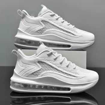 Мужские повседневные кроссовки на воздушной подушке больших размеров, спортивные кроссовки для бега, теннисные кроссовки 39 белый