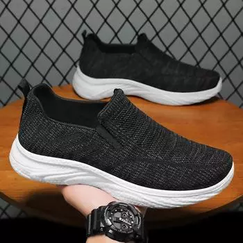 Мужские повседневные кроссовки, нескользящие дышащие мокасины, трикотажные сетчатые кроссовки для ходьбы и бега для мужчин, легкие кроссовки для тенниса, удобные кроссовки для бега 39