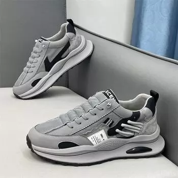 Мужские повседневные кроссовки, нескользящие, со шнуровкой, для ходьбы, дышащие, легкие, теннисные туфли, удобные, для занятий спортом на открытом воздухе, для бега, для работы, кроссовки для мужчин 39 серый