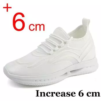 Мужские повседневные кроссовки, увеличивающие рост, 2024, летняя новая мода, дышащая белая обувь на 6 см, увеличивающая рост, для мужчин, Tenis Masculino Taller 37