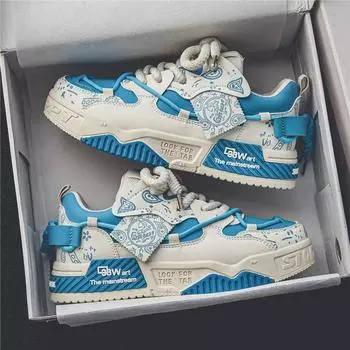 Мужские повседневные кроссовки Xuheng Spring Trend: Нишевая, универсальная спортивная обувь на толстой подошве для мальчиков 39