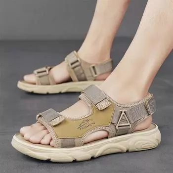 Мужские повседневные крутые спортивные сандалии, летние походные водонепроницаемые пляжные туфли, дышащие нескользящие модные тапочки на мягкой подошве 38