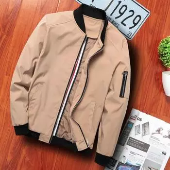 Мужские повседневные куртки, бейсбольные топы, мужские кардиганы, куртки для мужчин, куртка-бомбер, пальто с длинным рукавом для активного отдыха на весну и осень M чёрный