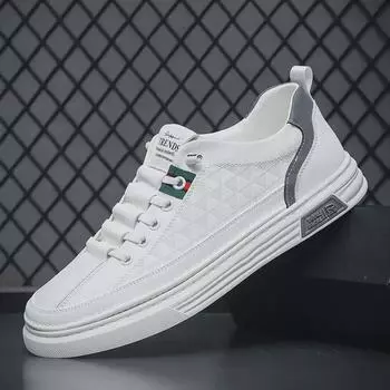 Мужские повседневные легкие белые туфли с мягкой подошвой - корейский стиль, осенняя мода, кроссовки для бега 44 бежевый