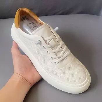 Мужские повседневные лоферы из натуральной кожи в британском стиле, весна/осень, сшитые туфли без застежек, дизайнерские туфли на плоской подошве с мягкой подошвой, белые, черные 38 чёрный