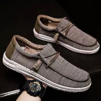 Мужские повседневные лоферы-слипоны, эластичная обувь 40 чёрный