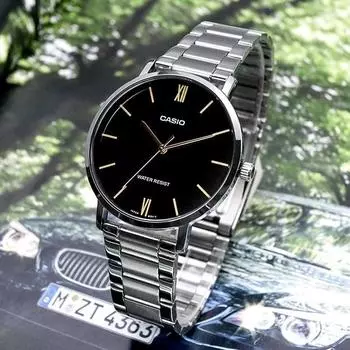 Мужские повседневные металлические наручные часы Casio тонкого дизайна