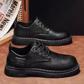 Мужские повседневные модельные туфли в британском стиле, официальная кожаная деловая обувь, мужской новый стиль 40 чёрный