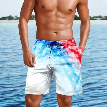 Мужские повседневные модные шорты с принтом в честь Дня независимости, мужские свободные дышащие шорты с принтом XXXL