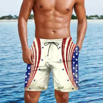 Мужские повседневные модные шорты с принтом в честь Дня независимости, мужские свободные дышащие шорты с принтом L
