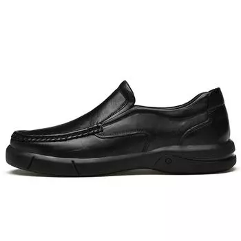 Мужские повседневные мокасины, удобная легкая обувь для ходьбы, дышащая обувь без застежек из кожи для мужчин 38 коричневый