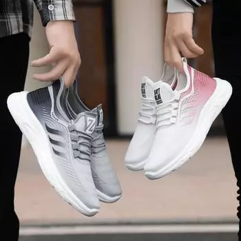 Мужские повседневные одинарные туфли, модная универсальная спортивная обувь, мужская и женская парная обувь, летающие плетеные кроссовки 36