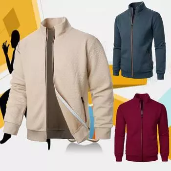 Мужские повседневные однотонные куртки, легкие спортивные толстовки, модное пальто на молнии с карманами, осенняя уличная одежда Yasheng S чёрный