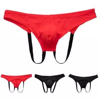 Мужские повседневные однотонные полые резные дизайнерские сексуальные дышащие брюки с низкой талией, нижнее белье L