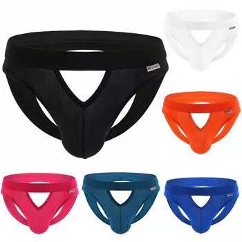 Мужские повседневные однотонные полые резные дизайнерские сексуальные дышащие брюки с низкой талией, нижнее белье L