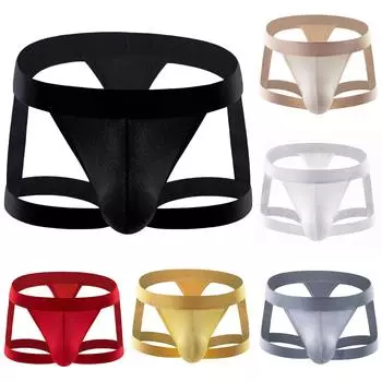 Мужские повседневные однотонные полые резные дизайнерские сексуальные дышащие брюки с низкой талией, нижнее белье L