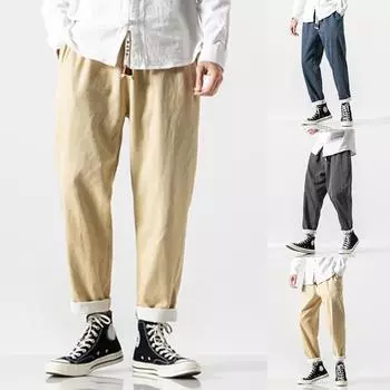 Мужские повседневные однотонные простые джинсы, модные брюки в стиле ретро, брюки M чёрный