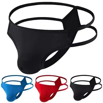 Мужские повседневные однотонные сексуальные дышащие стринги с низкой талией, нижнее белье, трусы, брюки L