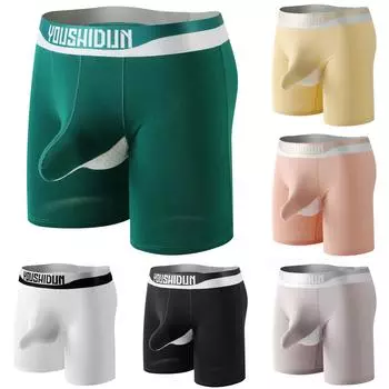 Мужские повседневные однотонные сексуальные дышащие трусы-боксеры с низкой талией и подтяжкой ягодиц L