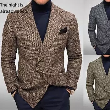 Мужские повседневные пиджаки больших размеров - Коллекция Gentleman s 2025 S коричневый