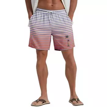 Мужские повседневные пляжные шорты с гавайским растительным принтом L