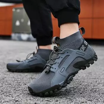 Мужские повседневные походные ботинки для активного отдыха, спортивные скальные ботинки большого размера EU:40 чёрный
