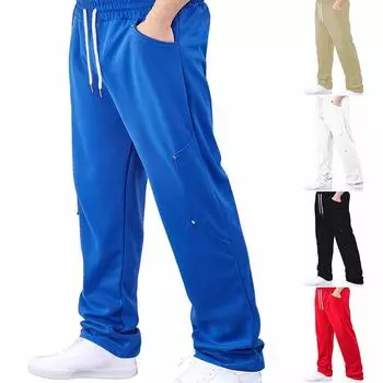 Мужские повседневные прямые брюки с заклепками и завязками, мужские дышащие спортивные брюки L бежевый