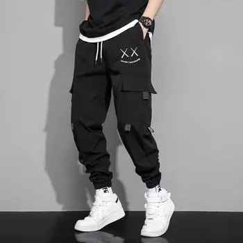 Мужские повседневные рабочие брюки с несколькими карманами на весну/осень XXL темные хаки