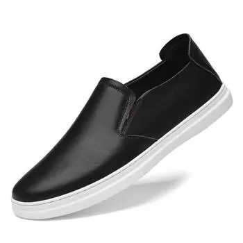 Мужские повседневные роскошные брендовые мужские удобные дышащие модные туфли из натуральной кожи для вождения, мужские туфли на плоской подошве 38 чёрный