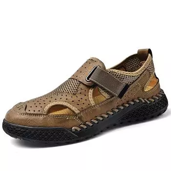 Мужские повседневные сандалии Сандалии с закрытым носком Повседневные сандалии большого размера для мужчин Мужские походные спортивные сандалии 39 хаки