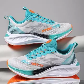 Мужские повседневные сетчатые кроссовки 2024 года, новые осенние мужские модные мягкие спортивные кроссовки на шнуровке, нескользящие, дышащие, для ходьбы на открытом воздухе 39 чёрный