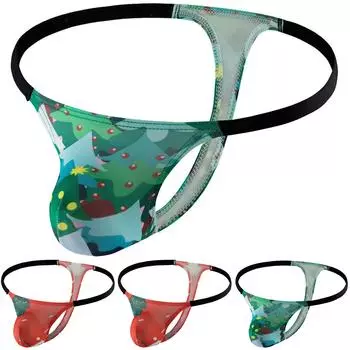 Мужские повседневные сексуальные дышащие стринги с низкой талией и принтом, нижнее белье, трусы, брюки L