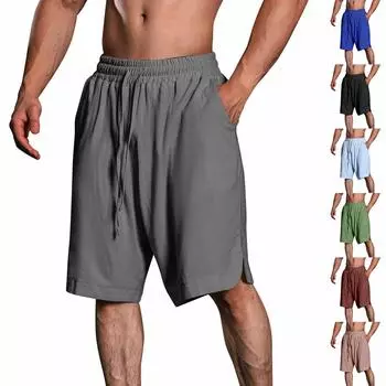 Мужские повседневные шорты на шнурке Мужские дышащие шорты из хлопка и льна M красный