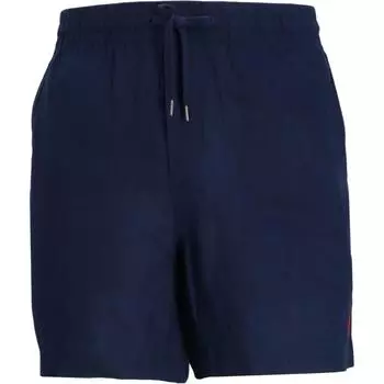 Мужские повседневные шорты на шнуровке однотонного цвета Polo Ralph Lauren темно-синие 710958586-003 L