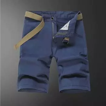 Мужские повседневные шорты средней длины из чистого хлопка - летняя одежда для активного отдыха 29 чёрный