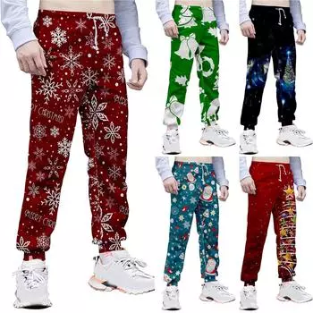 Мужские повседневные спортивные брюки для бега с Рождеством, легкие рабочие брюки для пешего туризма, уличные брюки XXL синий