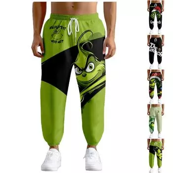 Мужские повседневные спортивные брюки Мужские свободные прямые брюки Леггинсы M чёрный