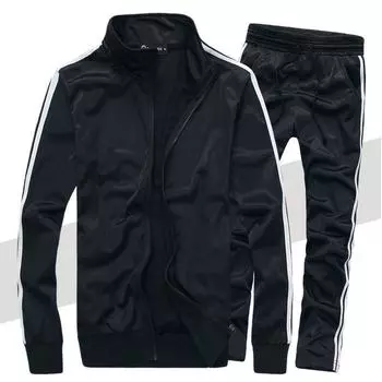 Мужские повседневные спортивные костюмы, спортивные костюмы с принтом, спортивная одежда, мужские модные комплекты для молодых бегунов, куртка + брюки, спортивный костюм для мужчин, 2 шт. L белый