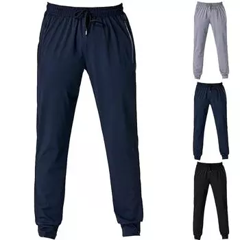 Мужские повседневные спортивные штаны для бега, сочетающиеся по цвету, с закрытыми штанинами, маленькие ноги L чёрный