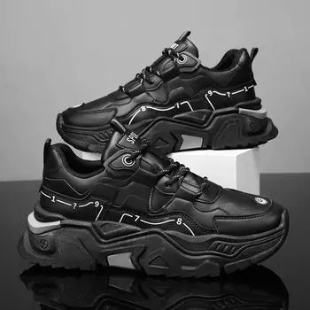 Мужские повседневные спортивные туфли на толстой подошве, всесезонные, с мягкой подошвой, удобные, нескользящие, кроссовки для бега на открытом воздухе, модные студенческие кроссовки 39